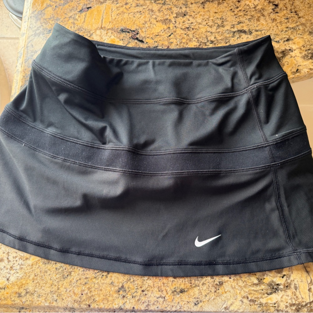 Nike Black Athletic Skort with White Swoosh